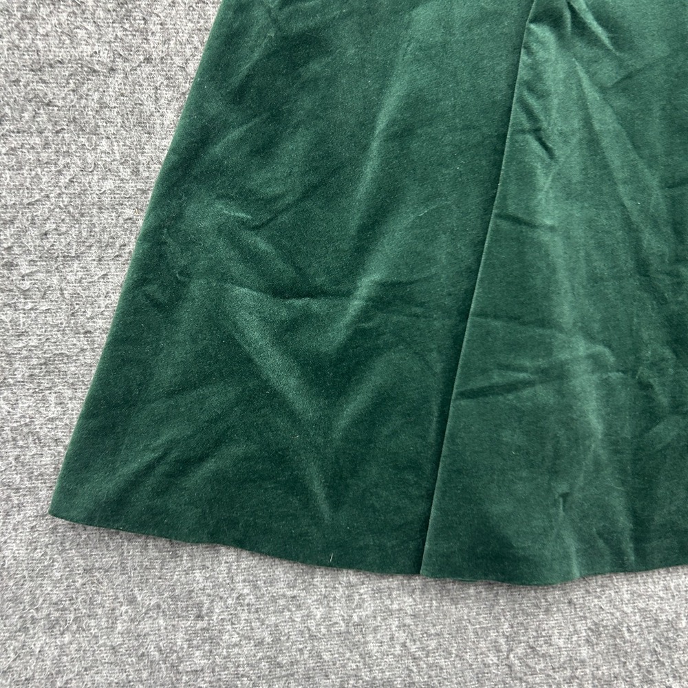 Talbots Green Velvet Dress 6 Dark Academia Coquette Bow Party Skater Christmas - Picture 2 of 11